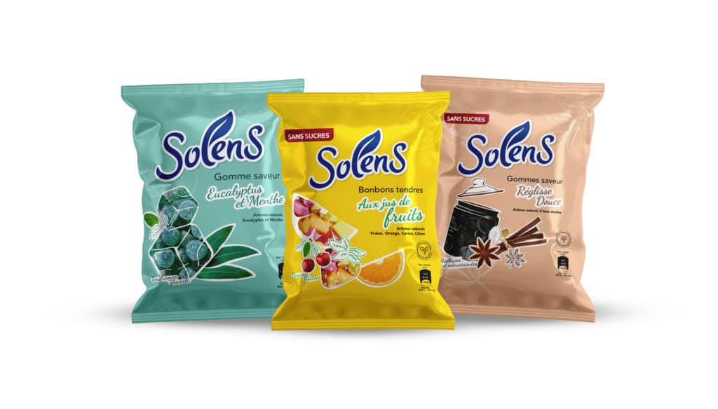 Nouveau packaging bonbons Solens
